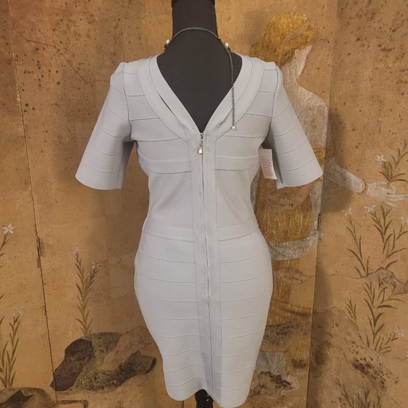 NWT Venus Bidycon Bandage Dress Silver - Figure-tracing Hour Glass - Picture 13 of 14